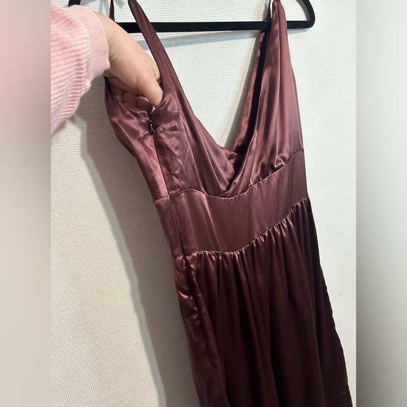 Lena medoyeff 100% silk brown dress - Picture 8 of 8